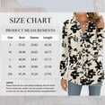 thumbnail image 5 of TEMOFON Women Tops Casual Business Split V Neck Floral Printed Pleated Blouses Loose Fit Fall Long Sleeve Work Shirts L, 5 of 10
