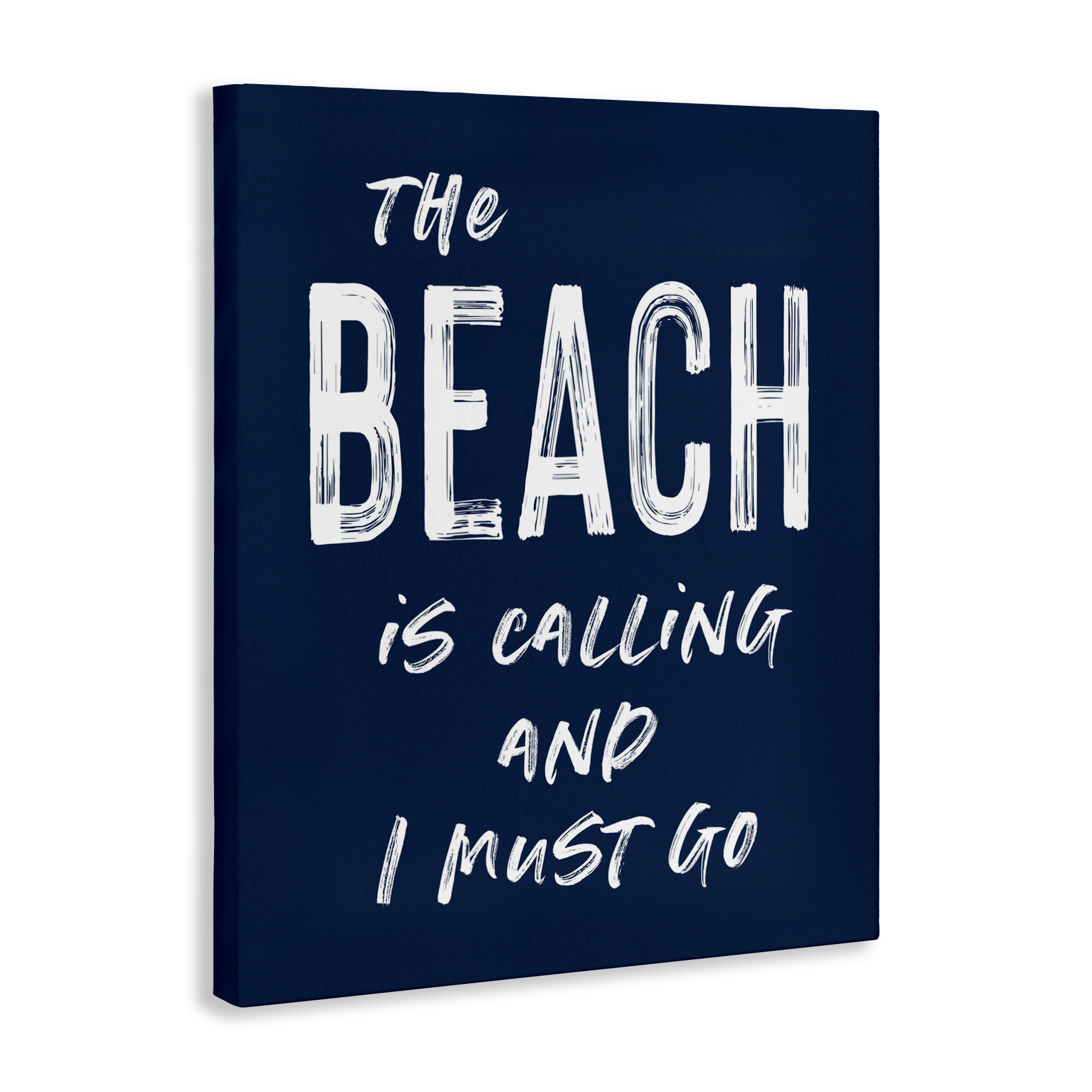 Beach Is Calling Summer Sentiment Canvas Wall Art, design by Lettered and Lined