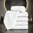 thumbnail image 2 of Ample Decor Washcloths 12 x 12 inch 5 Piece 600 GSM 100% Cotton, Lightweight, Quick Drying, Machine Washable Fingertip Towels for Bathroom, Gym, Kitchen - White, 2 of 6