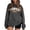 Dark Gray, variant on Womens Sweatshirt Crew Neck Vintage Halloween Pumpkin Season Letter Graphic Long Sleeve Oversized Streetwear Holiday Loose Pullover Tops Beige L