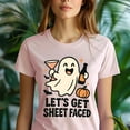 thumbnail image 5 of Let’s Get Sheet Faced Graphic Tee Funny Ghost Drinking Shirt, Ash, Size 3XL, 5 of 6