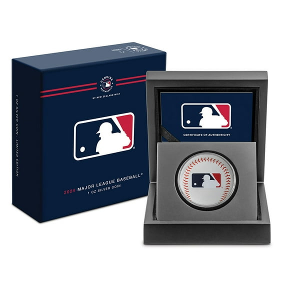 2024 Niue Major League Baseball (Mlb) Logo 1 oz Colorized Silver Coin (Box/Coa)