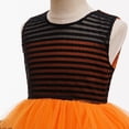 thumbnail image 5 of Auroural Girls Tulle Dresses Girls Halloween Layered Dress Black Orange Striped Sleeveless Witch Party Dress, 5 of 9