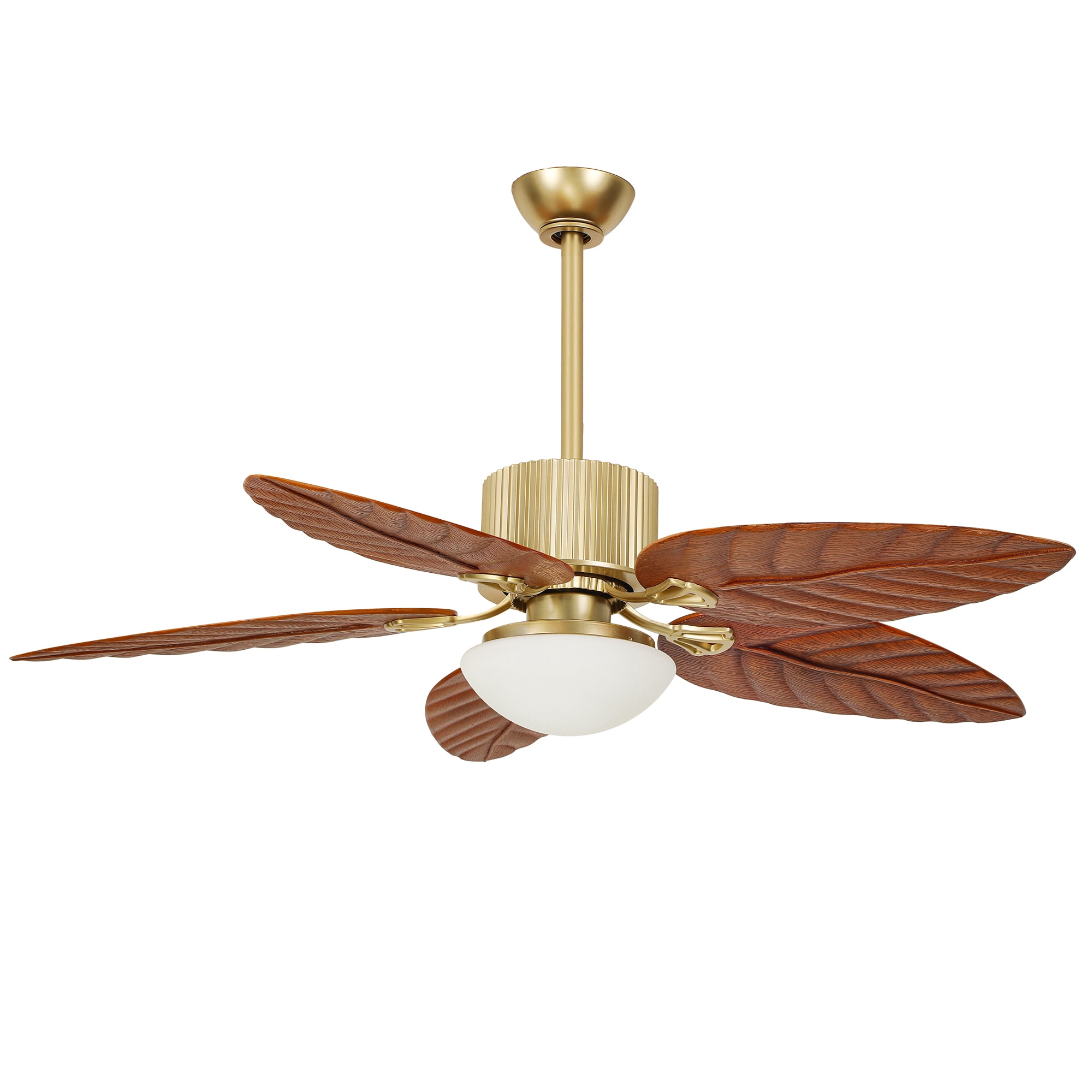 Uforic 52" Espresso 5-Blade Ceiling Fan with LED, remote control, 6-speed quiet DC motor, reversible, Gold