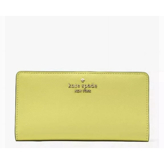 Kate Spade New York Leather Madison Large Slim Bifold Wallet In Lime Slice