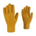thumbnail image 4 of Fgnfyis Unisex Winter Knitted Gloves Solid Color Thermal Insulated Handwear for Extreme Cold Weather Yellow One Size, 4 of 7
