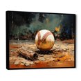 thumbnail image 2 of Designart "Baseball composition Glove And Ball" Sports Floater Framed Canvas Art Print, 2 of 7