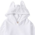 thumbnail image 5 of BOBOGOJP Sweatshirts for Teen Girls Long Sleeve Black Hoodie Solid Color Cute Drawstring Preppy Pullover Kids 10-12 Graphic Hoodie White for Size 9-10 Years, 5 of 6