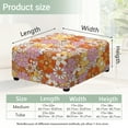 thumbnail image 7 of Xoenoiee Hippie Daisy Print Square Ottoman Cover Stretch Folding Storage Bench Ottoman Cover Footrest Stool Slipcover Footstool Protector Cover with Elastic Bottom, L, 7 of 7
