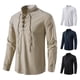 thumbnail image 3 of Blusa informal de lino y algodón para hombre, camisa de manga larga con solapa inclinada, Estilo Vintage para Yoga, primavera y otoño, novedad de 2023, 3 of 4