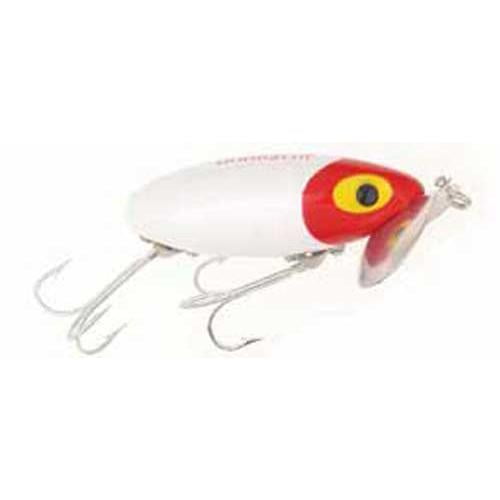Arbogast G65001 Jitterbug Topwater Lure, 3", 3/8 oz, White/Red Head