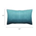 thumbnail image 4 of Fab Habitat Indoor/Outdoor Lumbar Pillow Made from Recycled Polyester Yarn - Double Sided, Stain Resistant, Machine Washable - Ombre - Patio, Deck, Porch, Living Room - Big Sur Teal (14" x 24"), 4 of 8