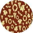 thumbnail image 1 of Ahgly Company Indoor Round Patterned Cantaloupe Orange Area Rugs, 3' Round, 1 of 6