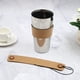 thumbnail image 3 of 2 fundas ajustables para tazas de acero inoxidable, fundas de cuero para tazas, fundas para sujetar café., 3 of 7