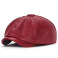 thumbnail image 1 of Gorro octogonal de PU, boina artística para jóvenes, para primavera y otoño, para exteriores, impermeable, para hombres y mujeres, sombrero de pintor retro, 1 of 5