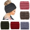 thumbnail image 3 of TUSANG Beanie Hats for Women Winter Warm Ponytail Hole Hair Cap Elastic Woolen Knitted Beanie Hat., 3 of 7