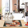 thumbnail image 2 of Qxltty Vintage Orange and White Floral Leather Drying Mat for Kitchen Countertops Coffee Mats Hide Stain Quickly Absorbs Water Tableware Decor, 2 of 6