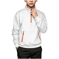 thumbnail image 5 of Boys Quarter Zip Hoodies Sweatshirt Long Sleeve Pullover Top Zipper Pocket Casual Hooded, 5 of 8