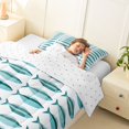 thumbnail image 4 of Manfei Rustic Mackerel Fish Twin Comforter Sets, Cartoon Scale Bedding Set, Cyan Teal, Reversible, 2pcs, 1 Comforter and 1 Pillowcase, 4 of 7