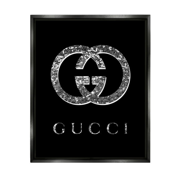Stupell Industries Black Glam Fashion Symbol Typography Painting Black Floater Framed Art Print Wall Art, 17 x 21