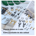 thumbnail image 5 of 48 pzs Aretes Hombre Con Piercing Acero Inoxidable Belug, Color Negro, plata y dorado, 5 of 5