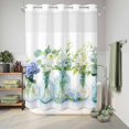 thumbnail image 6 of No Hook Shower Curtain with Built-in Rings - Abstract Watercolor Greenery Washable Waterproof Fabric Bathroom Curtains for Hotel,Rentals, 72 X 84 Inch Extra Long , Eucalyptus Vase, 6 of 9
