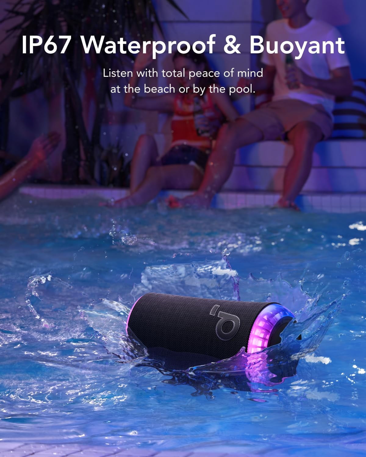 soundcore Glow Portable Speaker with 30W 360° Sound, Synchronized Radiant Light, 18H Playback,IP67 Waterproof, New  (图3)