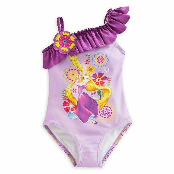 Disney Store Princess Tangled Rapunzel One Piece Swimsuit Girl Size 5/6