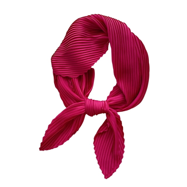 Bufandas plisadas de color sólido, bufanda pequeña para mujer, bufanda de seda lisa y ligera, bufanda de primavera, bufanda decorativa, bufanda para el cuello para mujer