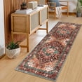 thumbnail image 4 of 2'x6' Runner Rug for Hallway Floor, Yamaziot Rug Carpet Runner with Rubber Backing, Washable Non Slip Vintage Mat for Bedroom, Laundry, 4 of 9