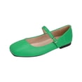 thumbnail image 2 of longantii Mary Jane Shoes Women Slip on Dressy Ballet Flats Shoes for Women New Fashion Non-Slip Flats for School Office Walking Casual Formal Work Green, 2 of 7