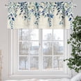 thumbnail image 5 of Pastoral Floral Plant Valances for Windows, 42 x 12in, Sage Blue Eucalyptus Leaves Beige Rod Pocket Kitchen Valance Curtain Light Filtering Window Treatments for Living Room Bedroom, 1 Panel, 5 of 7