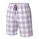 thumbnail image 4 of Fotbe Purple Checkboard Trajes de Baño Estampados para Hombre, Shorts de Verano de Secado Rápido, Ropa de Playa, Bañadores-Small, 4 of 6