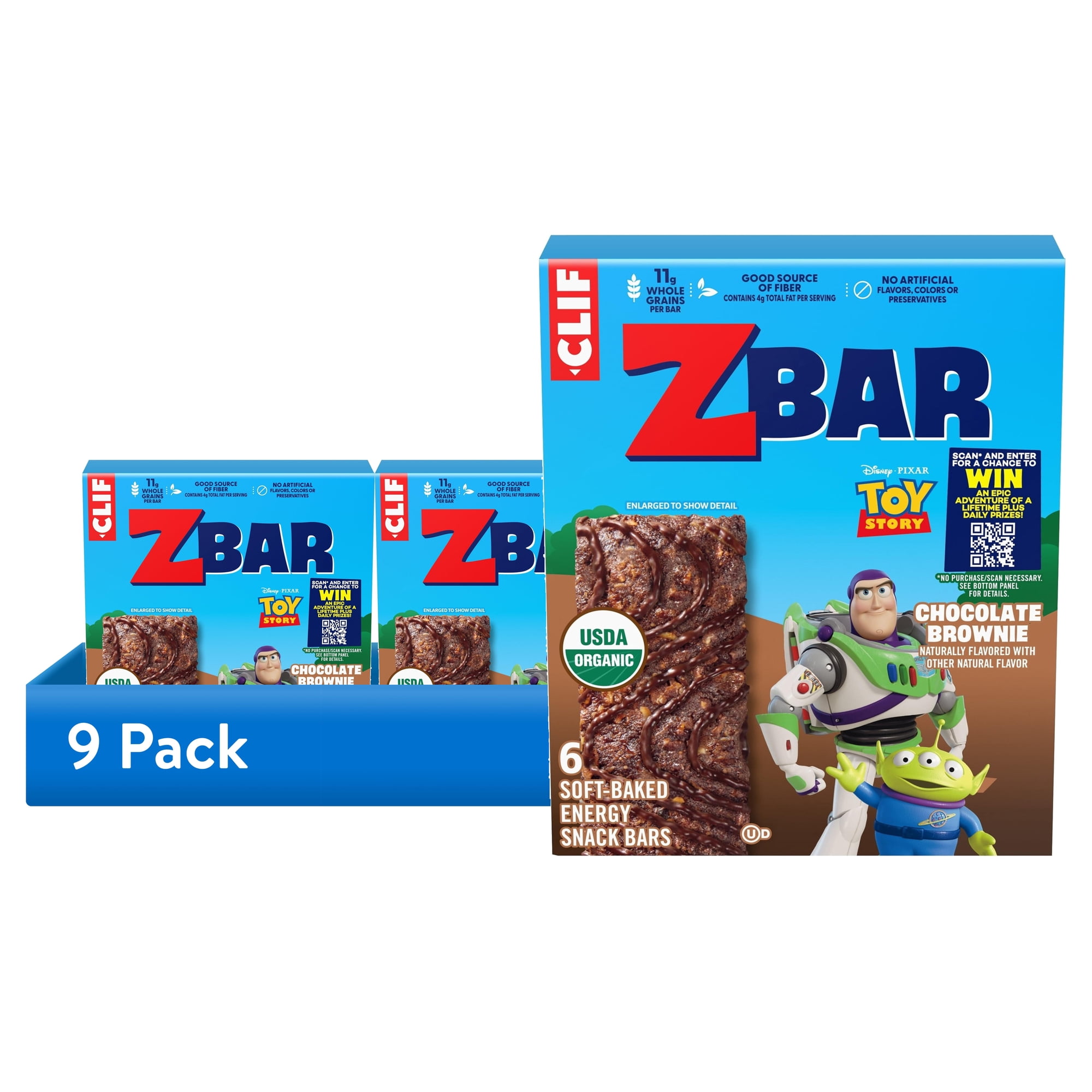 (9 pack) Zbar Chocolate Brownie Soft-Baked Energy Snack Bars, Organic Granola Bars, Snacks for Kids, 6ct