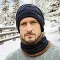 thumbnail image 4 of Dyfzdhu Men Winter Knitted Fleece Windproof Hood Scarf Coif Knit Hat Warm Hats For Blue, 4 of 9