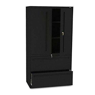 - hon 785lsp 700 series 36 by 19-1/4-inch lateral file with storage cabinet, black