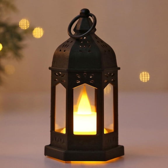 Outoloxit Portable Hexagonal Wind Lamp - Battery Operated Electronic Candle for Festival and Home Decor with Easy Flip Switch