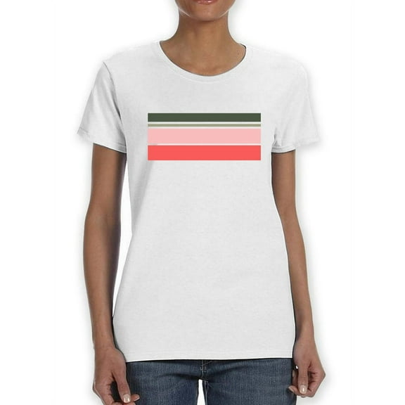 Retro Style Colorful Stripes Women T-Shirt, Female x-Large