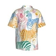 thumbnail image 2 of Balery Zebra Colourful Print Men's Hawaiian Shirts Short Sleeve Beach Shirt Relaxed Fit Vacation Button Down Shirts-3X-Large, 2 of 9