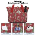 thumbnail image 2 of Tote Bag for Women - Red Christmas Tree and Snowflake Pattern Shoulder Bag - Large Utility Work Duffle Bag with Zipper Handbag for Travel, Work, Sprots, 2 of 5