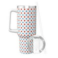 thumbnail image 2 of Sikiie Red Blue Polka Dots Insulated Stainless Water Bottle Lid Travel Mug Cup Insulated Tumblers Cup 40oz Ice Bully With Handle, 2 of 8