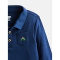 thumbnail image 2 of Wonder Nation Baby Boys' Cotton Polo Bodysuit with Long Sleeves, Sizes 0M-24M, 2 of 3