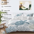 thumbnail image 3 of 3 Piece Blue Turtle Coastal Duvet Cover Set Queen Size, Microfiber Comforter/Quilt Cover with Corner Ties and 2 Pillowcases, Summer Beach Nautical Coral All Season Soft Bedding with Zipper Closure, 3 of 8