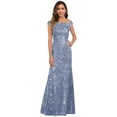 thumbnail image 1 of Vestido para madre del novio YXFDKZIB, cuello redondo, sirena, azul 8, 1 of 7
