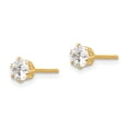 thumbnail image 2 of 14k Yellow Gold Cubic Zirconia Cz Stud Earrings, 2 of 7
