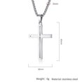 thumbnail image 2 of PAMTIER Unisex Stainless Steel Creative Hollow Openwork Cross Pendant Amulet Crucifix Necklace Simple Jewelry Smooth Surface Silver 23.6" Chain, 2 of 6