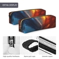 thumbnail image 4 of Disketp Red And Blue Fire Dragon E Estuche de Lápices de Cuero con Cierre, Estuche Compacto para Papelería, Bolígrafos y Accesorios Pequeños, 4 of 7