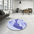 thumbnail image 4 of Ahgly Company Machine Washable Indoor Square Transitional Heavenly Blue Area Rugs, 7' Square, 4 of 7