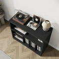 thumbnail image 4 of Garvee Record Player Stand, with Vinyl Storage Cabinet, 31.5 x 13.8 x 27.5", Black, 4 of 8