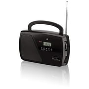 GPX, Inc. R633B Portable Shortwave AM/FM Clock Radio Black